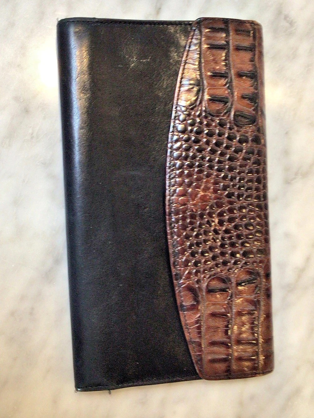 Brahmin Leather Wallet in Black & Brown